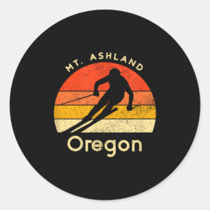 Vintage ski mt ashland oregon mountain classic round sticker