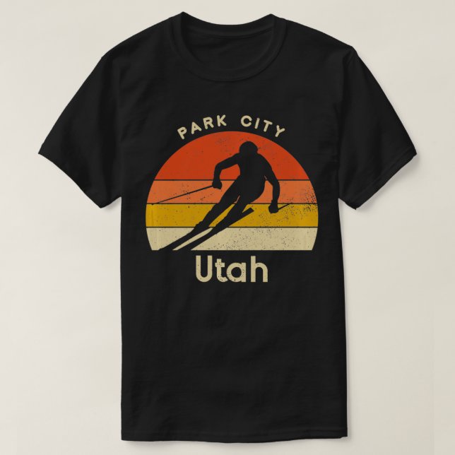Vintage Ski Park City Utah Mountain  T-Shirt (Design Front)