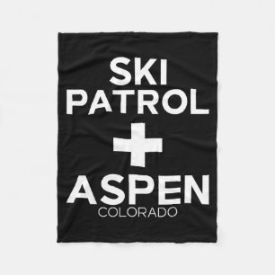 Vintage ski patrol aspen fleece blanket