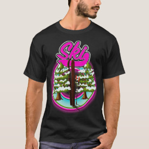 vintage ski pink T-Shirt