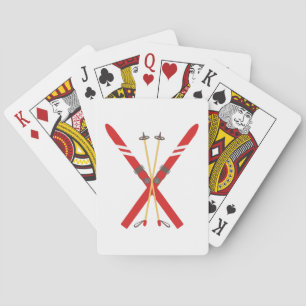 Vintage Ski Poles Playing Cards