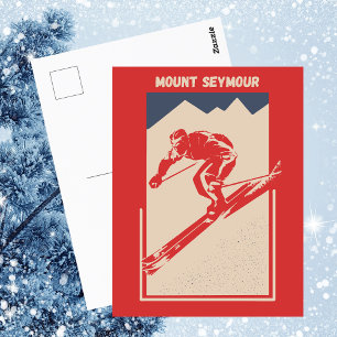 Vintage Ski Poster Canada Resort Mount Seymour Postcard