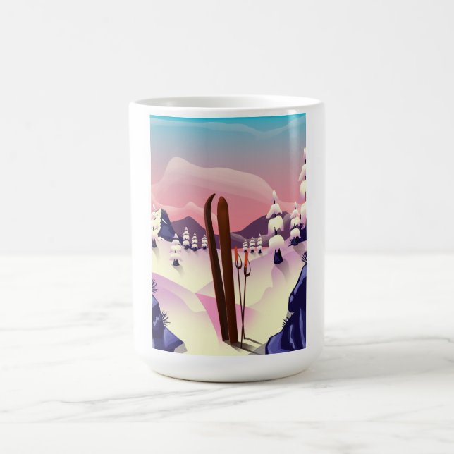 Vintage Ski poster Coffee Mug (Center)