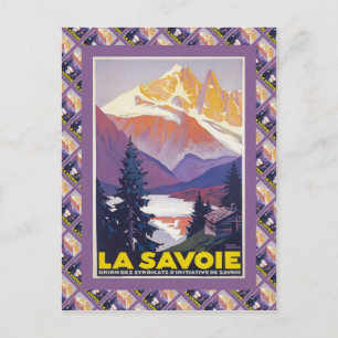 Vintage Ski Poster,  France, La Savoie, Postcard