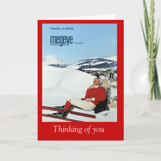 Vintage Ski Poster, France Savoie Card (Front)