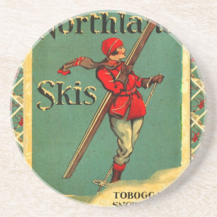 Vintage Ski Poster,  Northland Skis Coaster