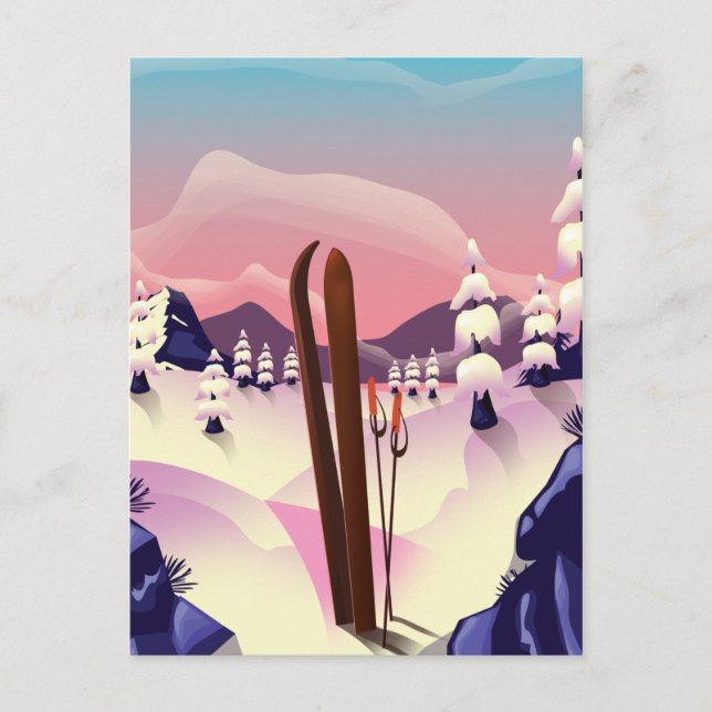 Vintage Ski poster Postcard (Front)