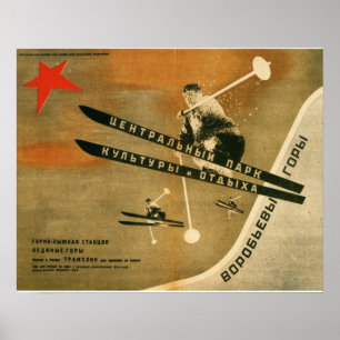 Vintage ski poster, Russian winter sports Poster