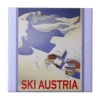 Vintage Ski Poster, Ski Austria
