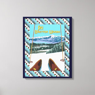 Vintage Ski poster, Ski Bretton Woods Canvas Print