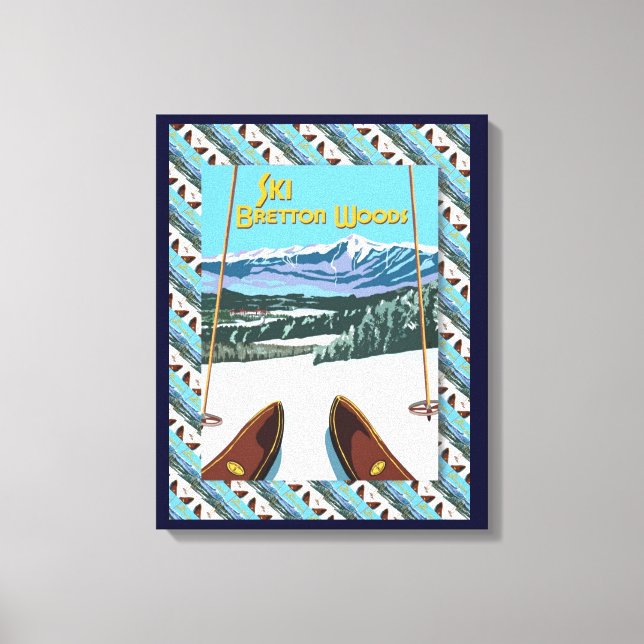 Vintage Ski poster,  Ski Bretton Woods Canvas Print (Front)
