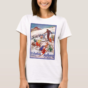 Vintage ski poster, St Anton, Arlberg, Tirol T-Shirt