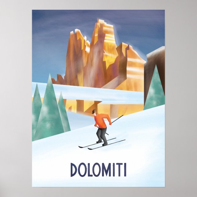 Vintage Ski poster Trentino Alto Adige (Front)