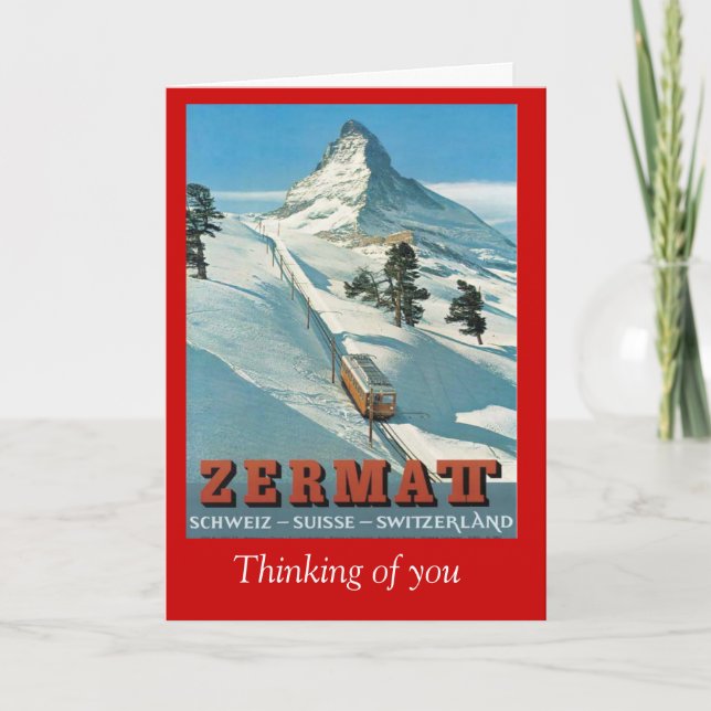 Vintage ski poster Zermat Card (Front)