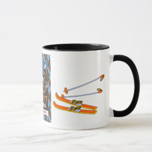 Vintage Ski Poster,  Zermatt, Seiler's Hotel Mug