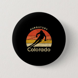 Vintage Ski Purgatory Colorado Mountain 6 Cm Round Badge