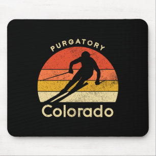 Vintage Ski Purgatory Colorado Mountain Mouse Mat