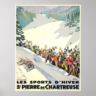 Vintage Ski Resort Poster from Switzerland