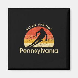 Vintage Ski Seven Springs Pennsylvania Mountain Magnet