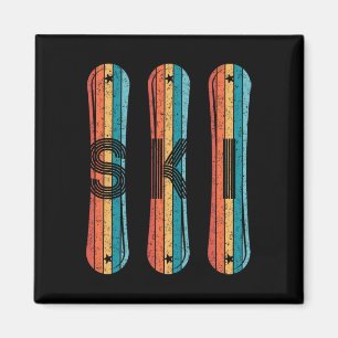 Vintage Ski Shirt For Men Women 80s 90s Snowboardi Magnet