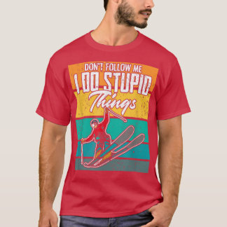 Vintage Ski Skiing Skier Winter Sports Snow Ski  T-Shirt