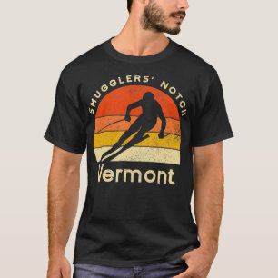 Vintage Ski Smugglers Notch Vermont Mountain  T-Shirt