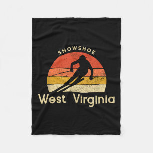 Vintage Ski Snowscute Ss Cute Ss West Virginia Mou Fleece Blanket