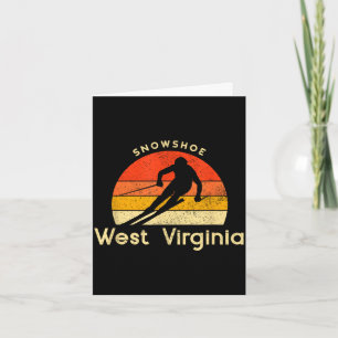 Vintage ski snowshoe west virginia mountain card