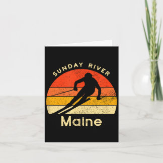 Vintage ski sunday river maine mountain  card