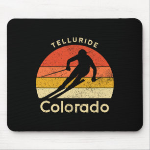 Vintage Ski Telluride Colorado Mountain Mouse Mat