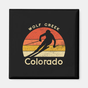 Vintage Ski Wolf Creek Colorado Mountain Magnet