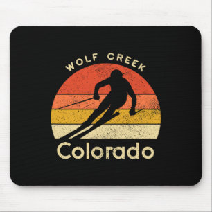 Vintage Ski Wolf Creek Colorado Mountain Mouse Mat