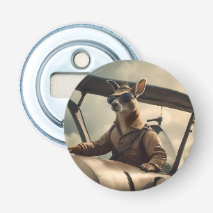 "Vintage Skies: The Kangaroo Pilot in Old Plane Bottle Opener