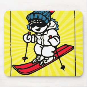 Vintage Skiing Design skiing lover skiing gift Mouse Mat