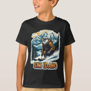Vintage Skiing Eagle Design  T-Shirt
