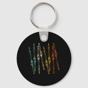 Vintage Skiing Retro Ski Key Ring
