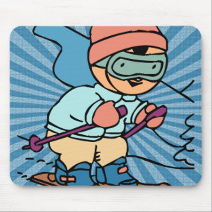 Vintage Skiing skiing lover skiing funny ski Mouse Mat