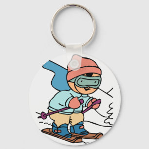 Vintage Skiing skiing lovers ski resort snow Key Ring