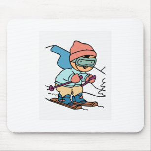 Vintage Skiing skiing lovers ski resort snow Mouse Mat