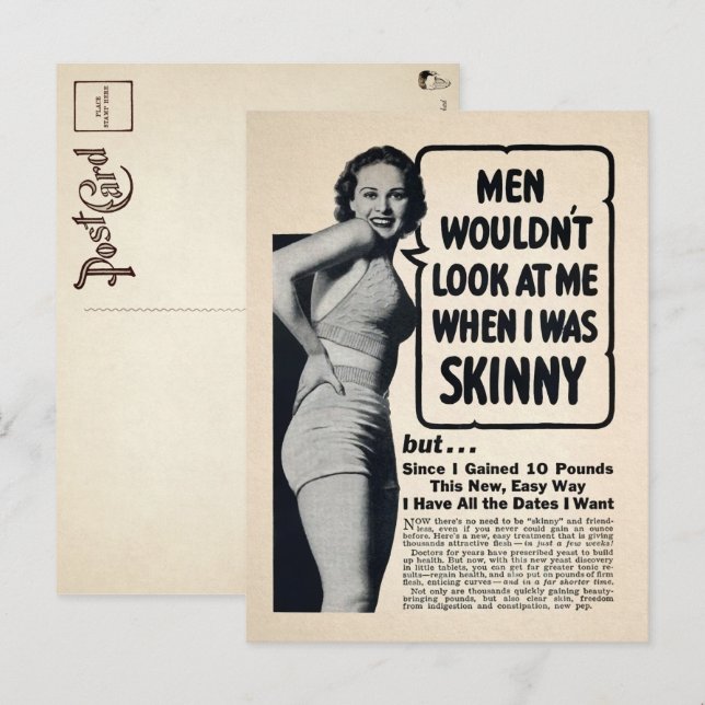 Vintage Skinny Girl Advertisement Postcard  (Front/Back)