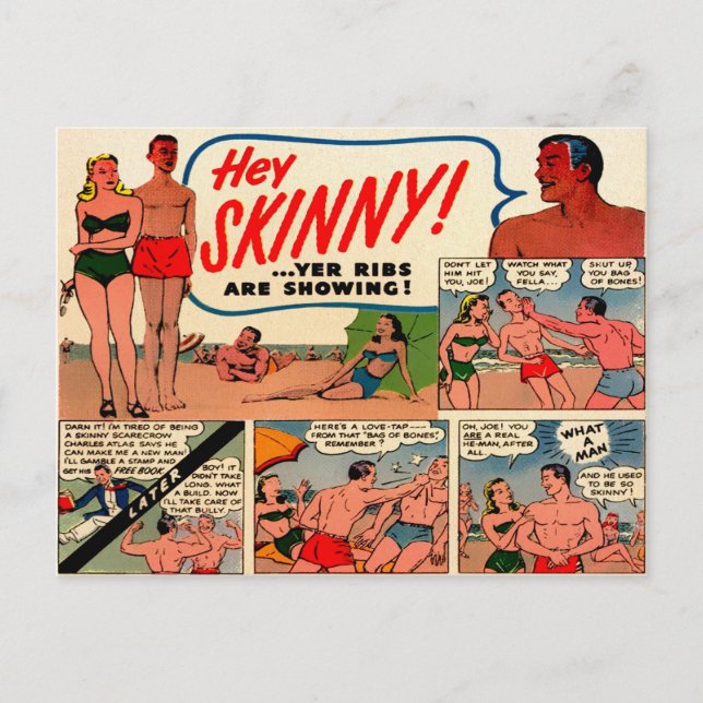 Vintage Skinny Guy Mail Order Advertisement Postcard (Front)