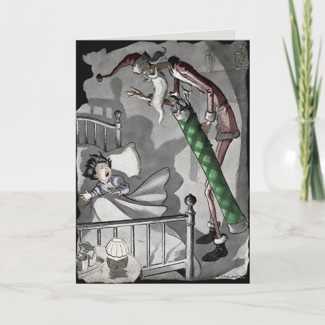 Vintage Skinny Santa Christmas Card (Front)