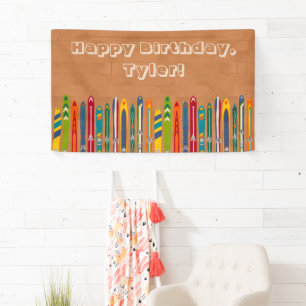 Vintage Skis Illustrations Custom Message Banner