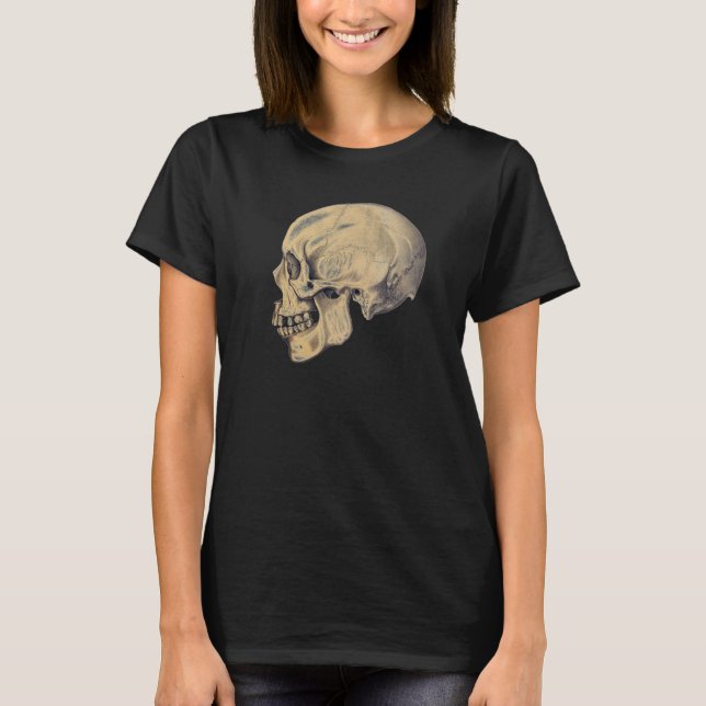 Vintage Skull Anatomy Illustration T-Shirt (Front)