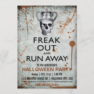 Vintage Skull and Crown Halloween Party Invitation