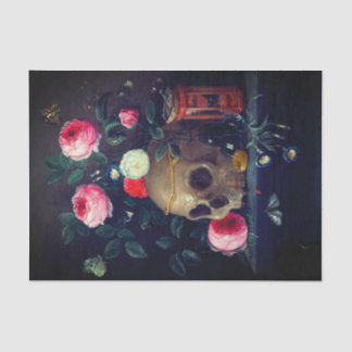 Vintage Skull and Roses Decoupage Tissue Paper