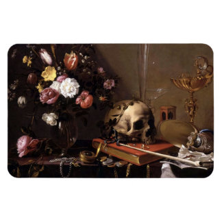 Vintage Skull and Roses Magnet