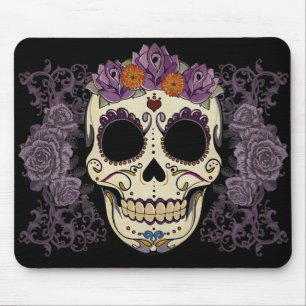 Vintage Skull and Roses Mouse Mat
