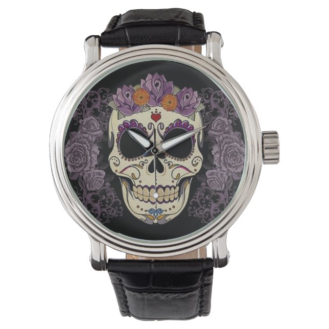 Vintage Skull and Roses Watch (Front)