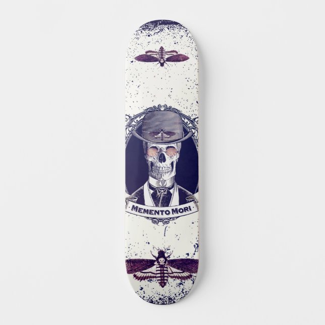 Vintage Skull Art Memento Mori skateboard (Front)